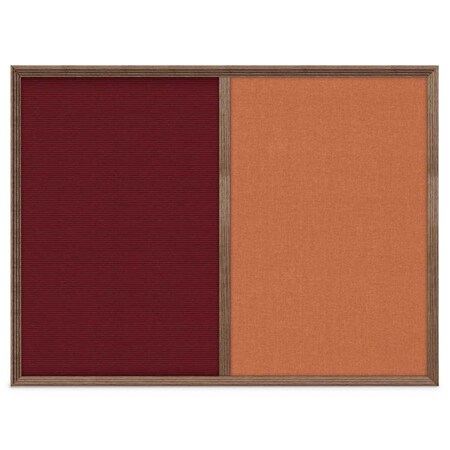 United Visual Products Slim Style Indoor Enclosed Corkboard, 12 UV500SC-WHITE-DRKSPR